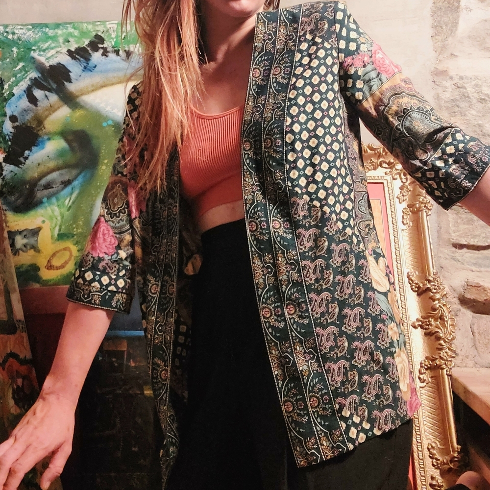 1980's Cottagecore Patchwork Jacket ~ Cardigan - image 2